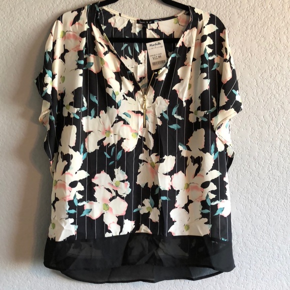 Brand new flowy semi sheer flowery blouse - Picture 1 of 6